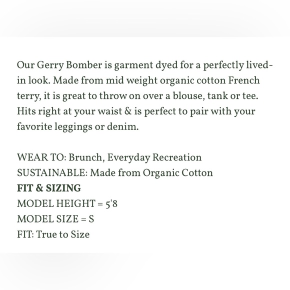 New Women’s Threads 4 Thought Gerry Bomber Size Large - Picture 7 of 9